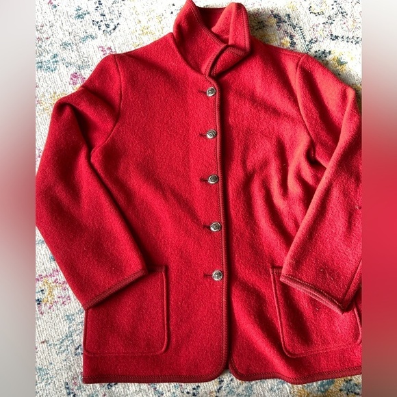 H. Moser Salzburg Pure wool red jacket, size large. - Picture 4 of 8